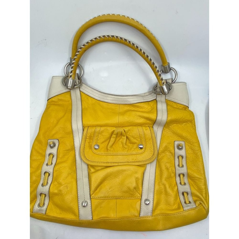 B. makowsky Yellow Leather Shoulder/ Handbag - Picture 4 of 14